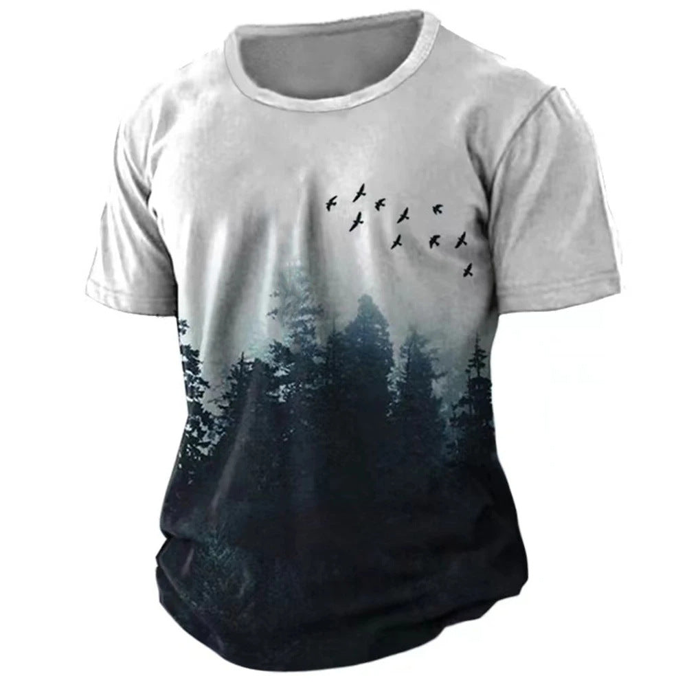 Men's Loose Short Sleeves T-shirt Round Neck