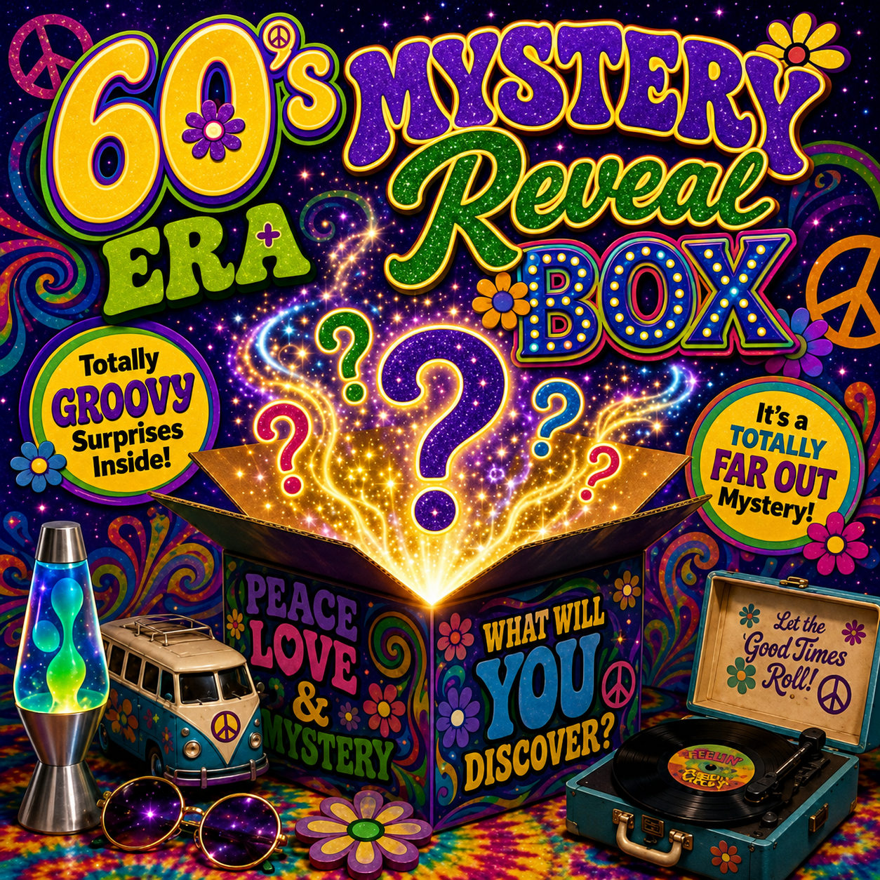 ✌️🌼 60's Era Mystery Reveal Box 🌼✌️