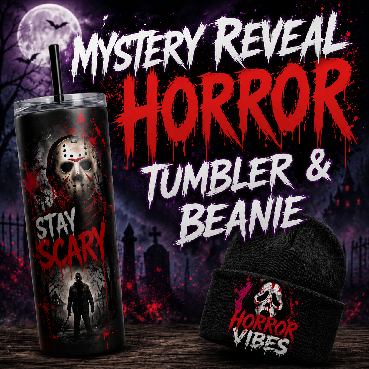 Mystery Reveal Horror Tumbler & Beanie