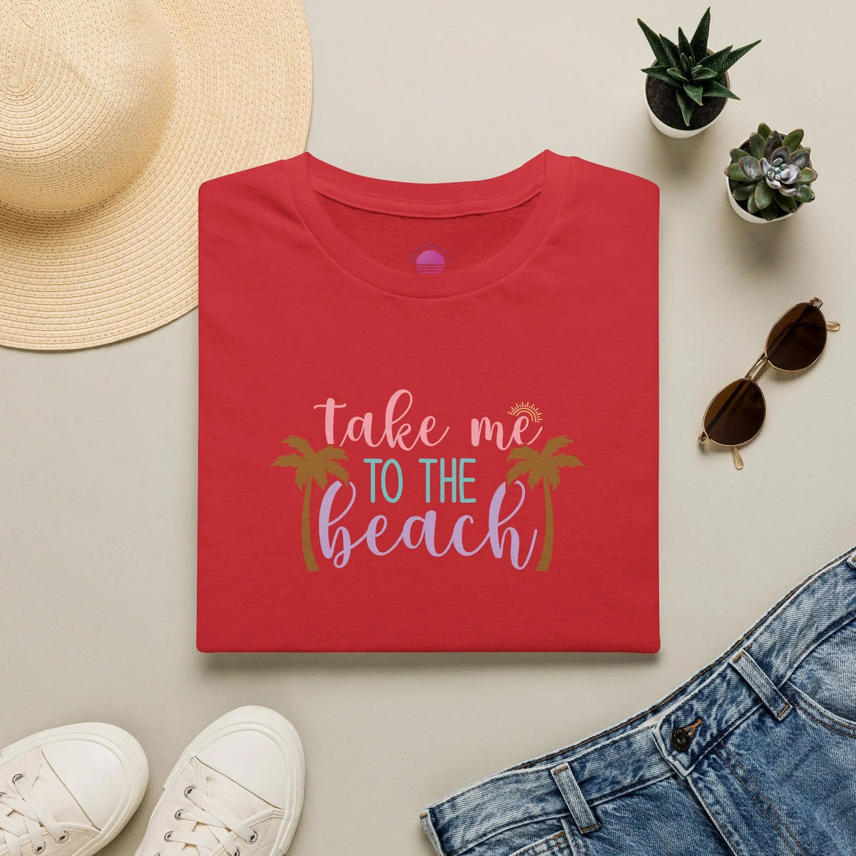 Take Me to the Beach Pastel Palm T-Shirt