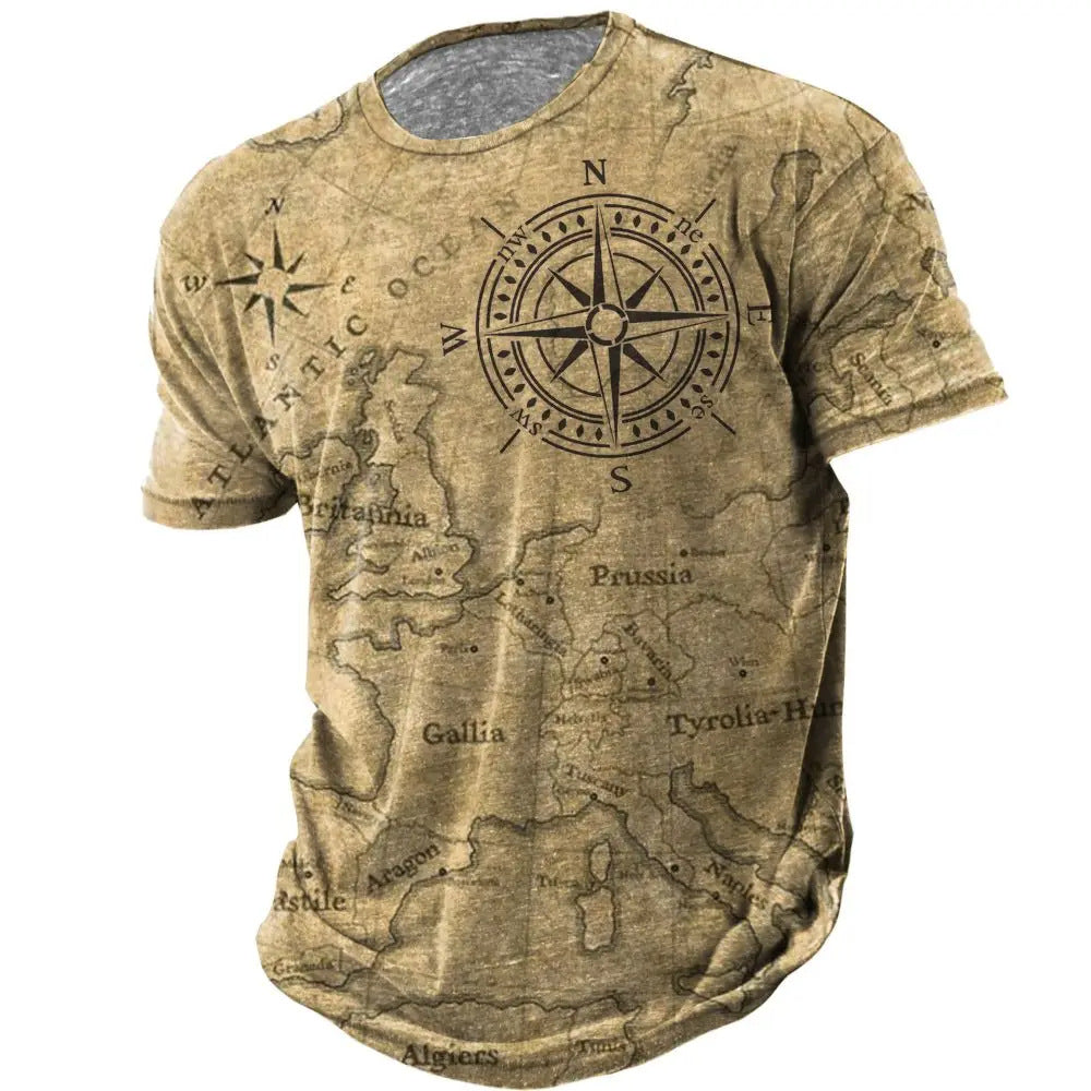 Men's Loose Short Sleeves T-shirt Round Neck