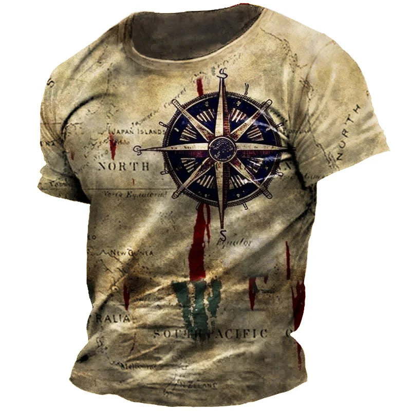Men's Loose Short Sleeves T-shirt Round Neck