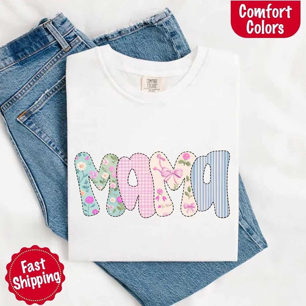 Floral Mama Comfort Colors Tee – Spring Mom Shirt or Mother’s Day Gift