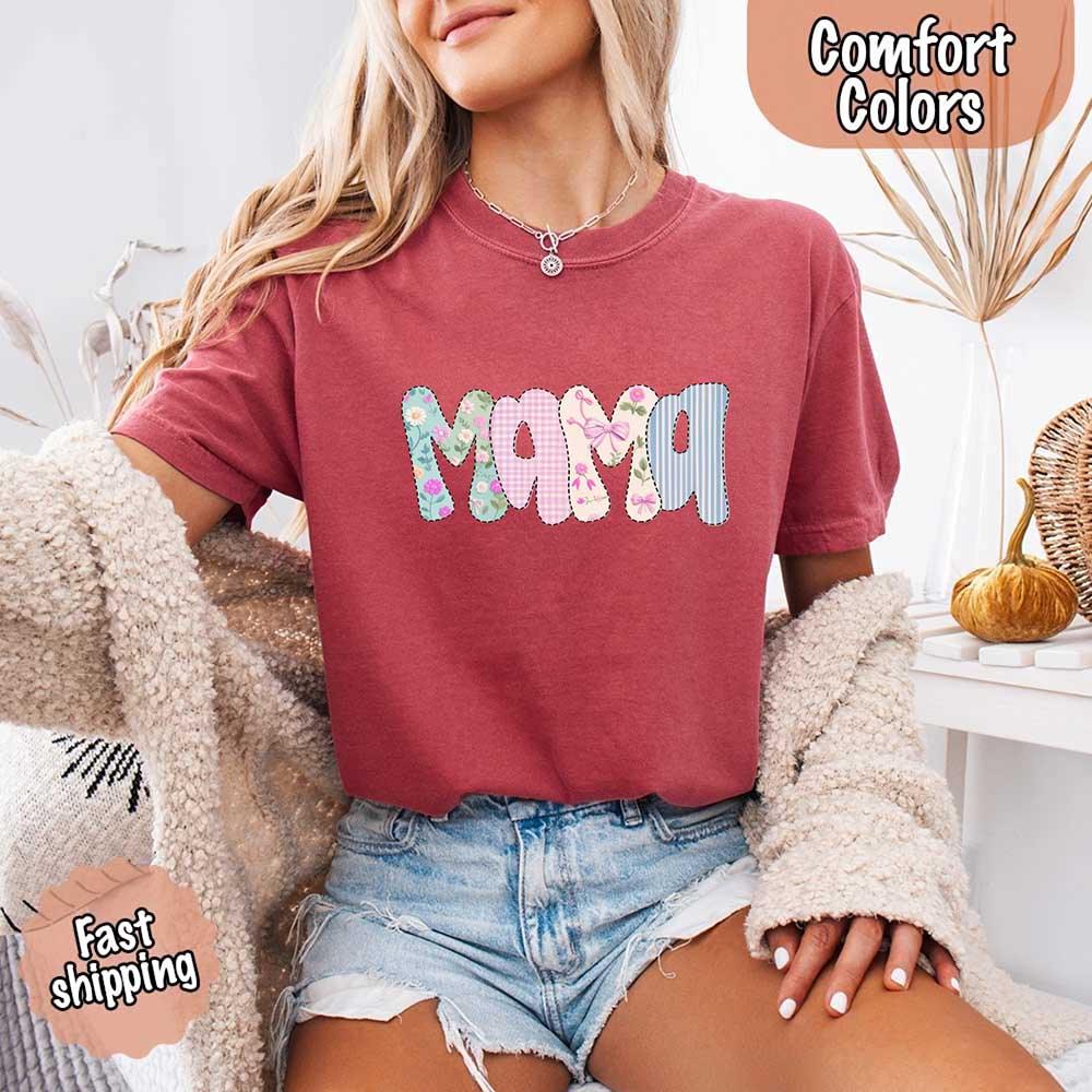 Floral Mama Comfort Colors Tee – Spring Mom Shirt or Mother’s Day Gift