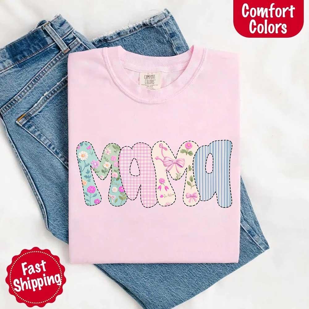 Floral Mama Comfort Colors Tee – Spring Mom Shirt or Mother’s Day Gift