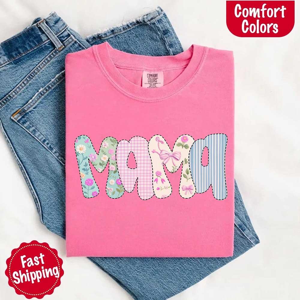 Floral Mama Comfort Colors Tee – Spring Mom Shirt or Mother’s Day Gift