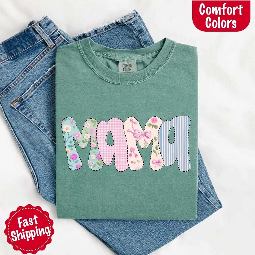 Floral Mama Comfort Colors Tee – Spring Mom Shirt or Mother’s Day Gift