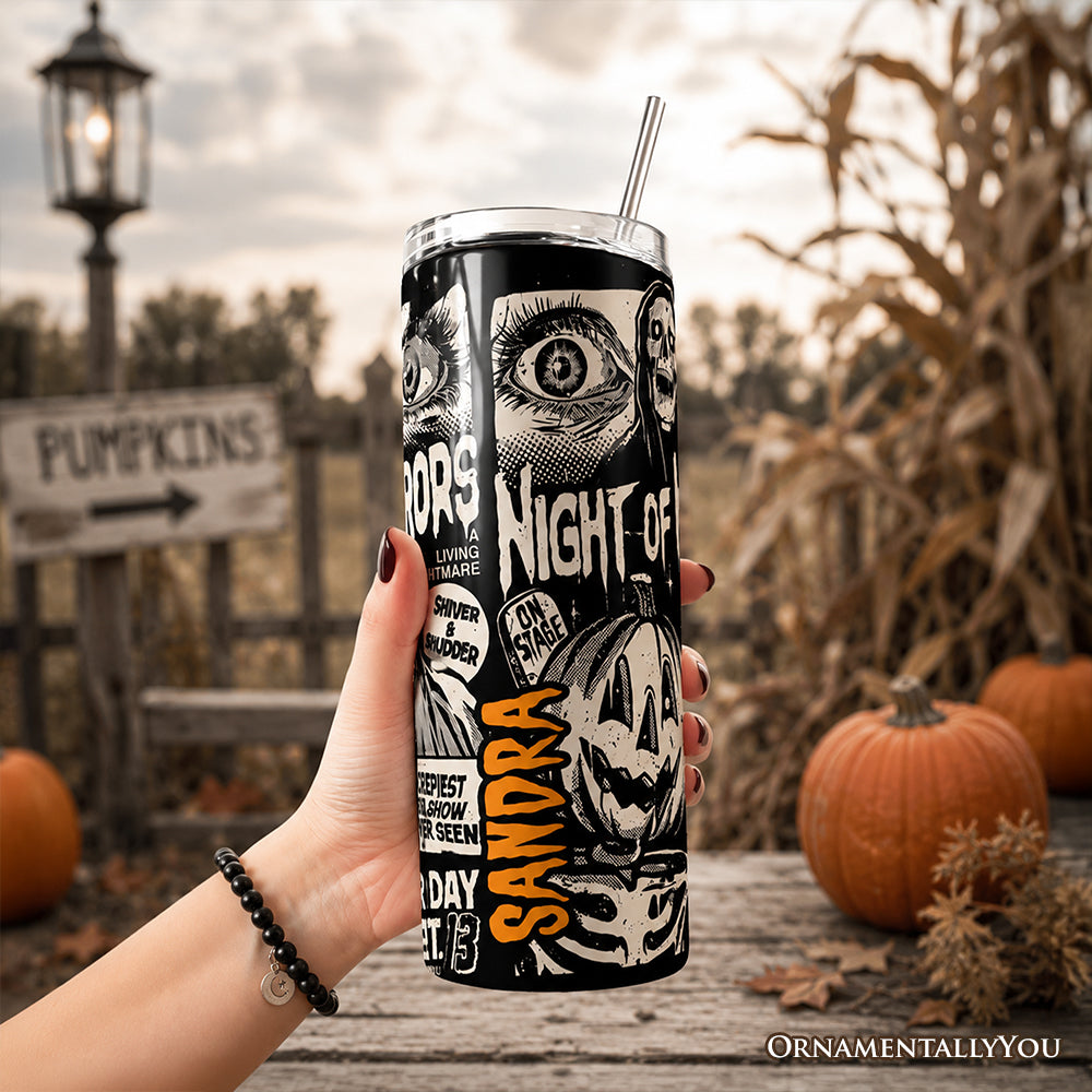 Night of Horrors 20oz Tumbler with Lid and straw