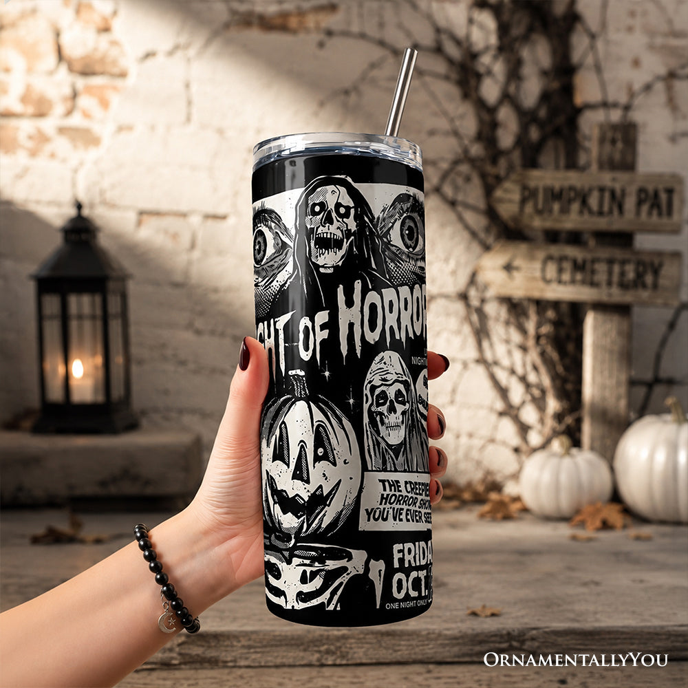 Night of Horrors 20oz Tumbler with Lid and straw