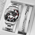 Men's Watch with Steel Band, Bracelet Set (box not included)