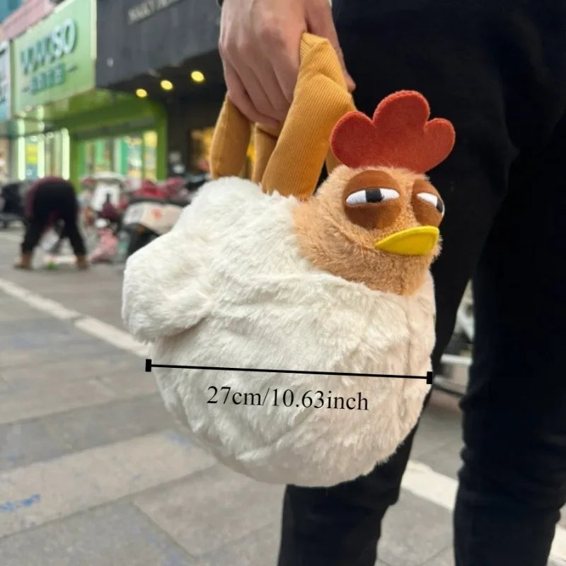 Chicken Plush Bag — Hen-Shaped Fuzzy Handbag & Keychain Plush Purse