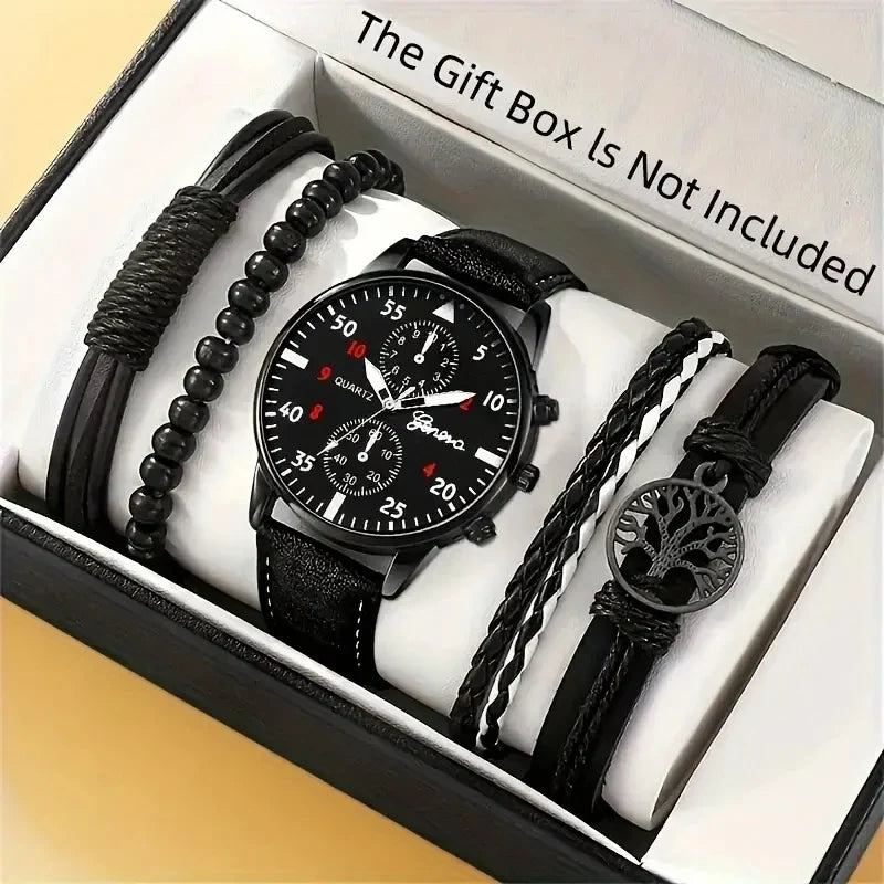 Men's Hip Hop Luxury Fashion Watch – Wristwatch & Bracelet Set