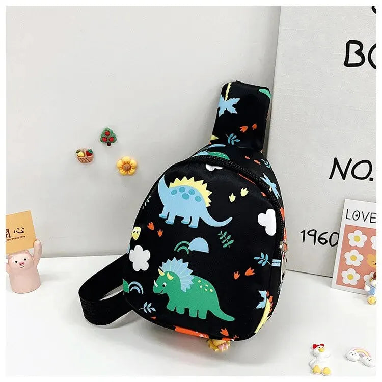 Nylon Children's Cute Dinosaur Shoulder Bag