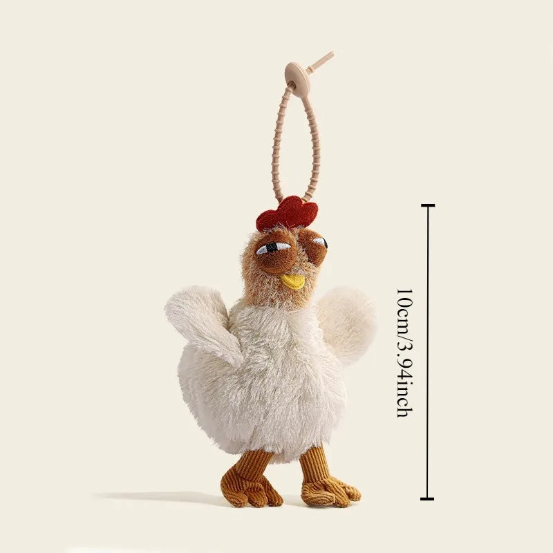 Chicken Plush Bag — Hen-Shaped Fuzzy Handbag & Keychain Plush Purse