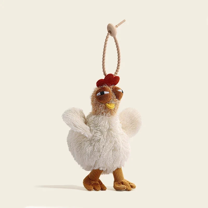 Chicken Plush Bag — Hen-Shaped Fuzzy Handbag & Keychain Plush Purse