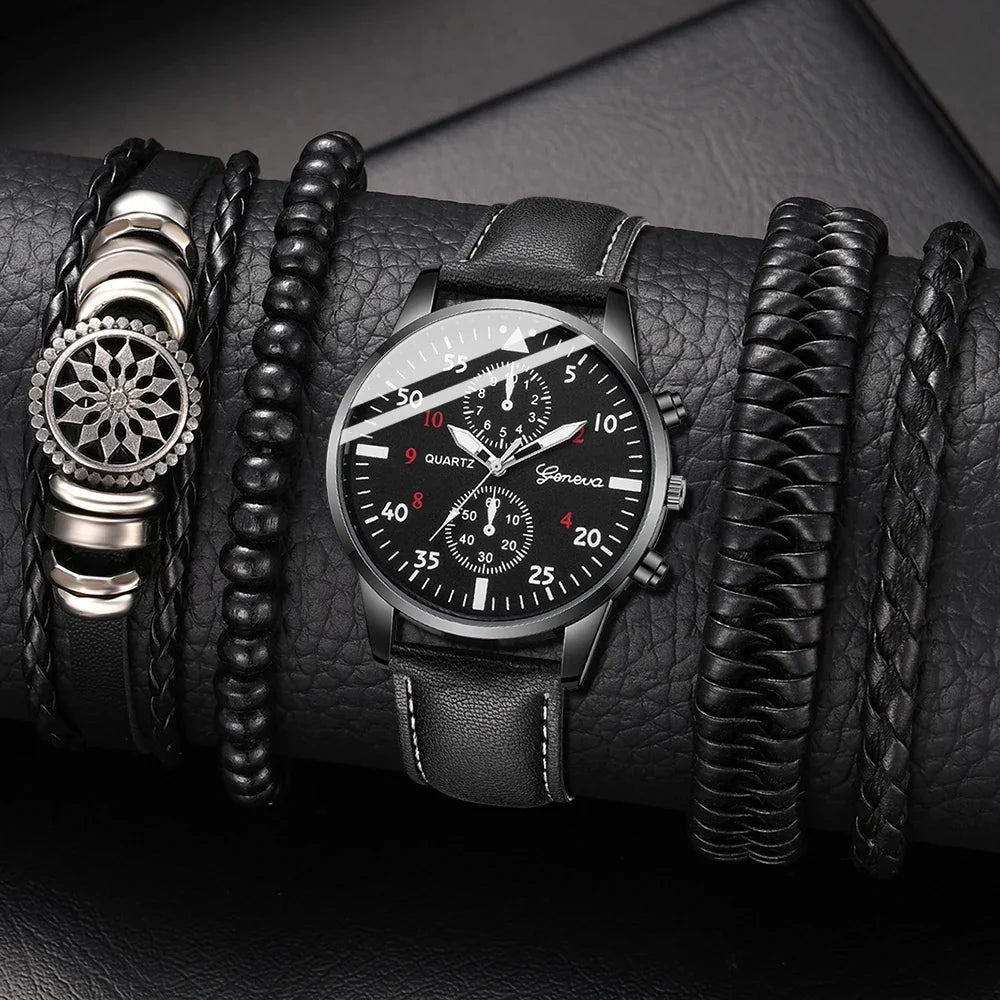 Men's Hip Hop Luxury Fashion Watch – Wristwatch & Bracelet Set