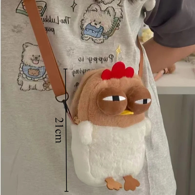 Chicken Plush Bag — Hen-Shaped Fuzzy Handbag & Keychain Plush Purse