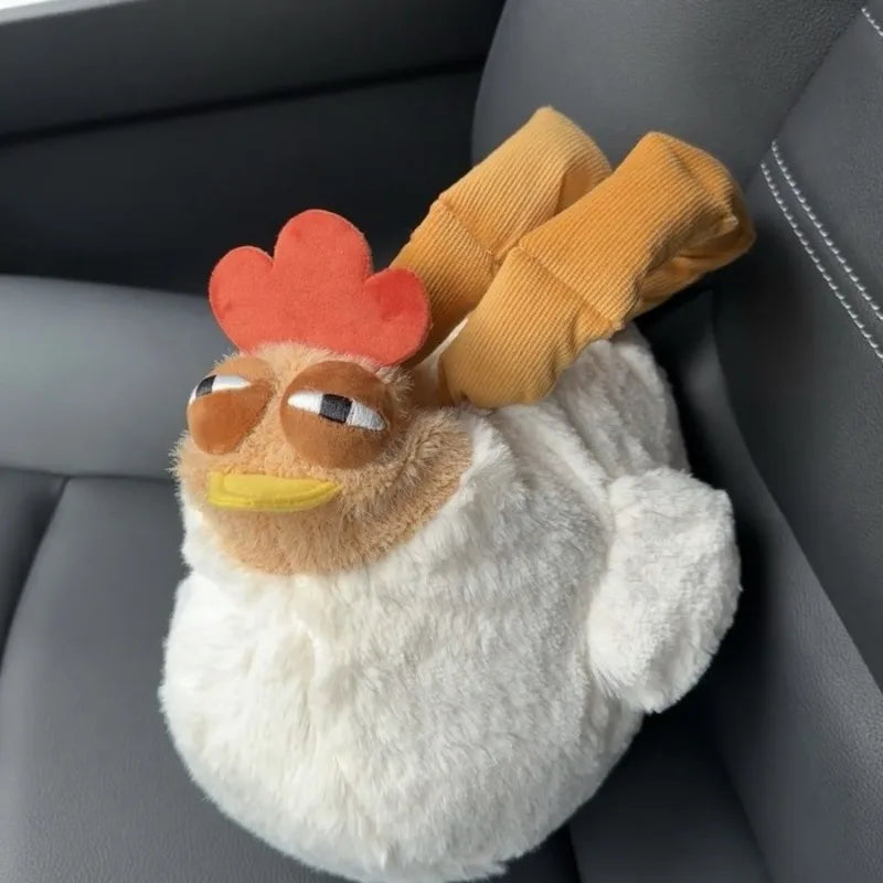 Chicken Plush Bag — Hen-Shaped Fuzzy Handbag & Keychain Plush Purse