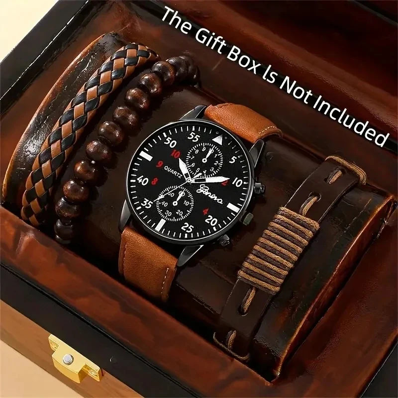 Men's Hip Hop Luxury Fashion Watch – Wristwatch & Bracelet Set