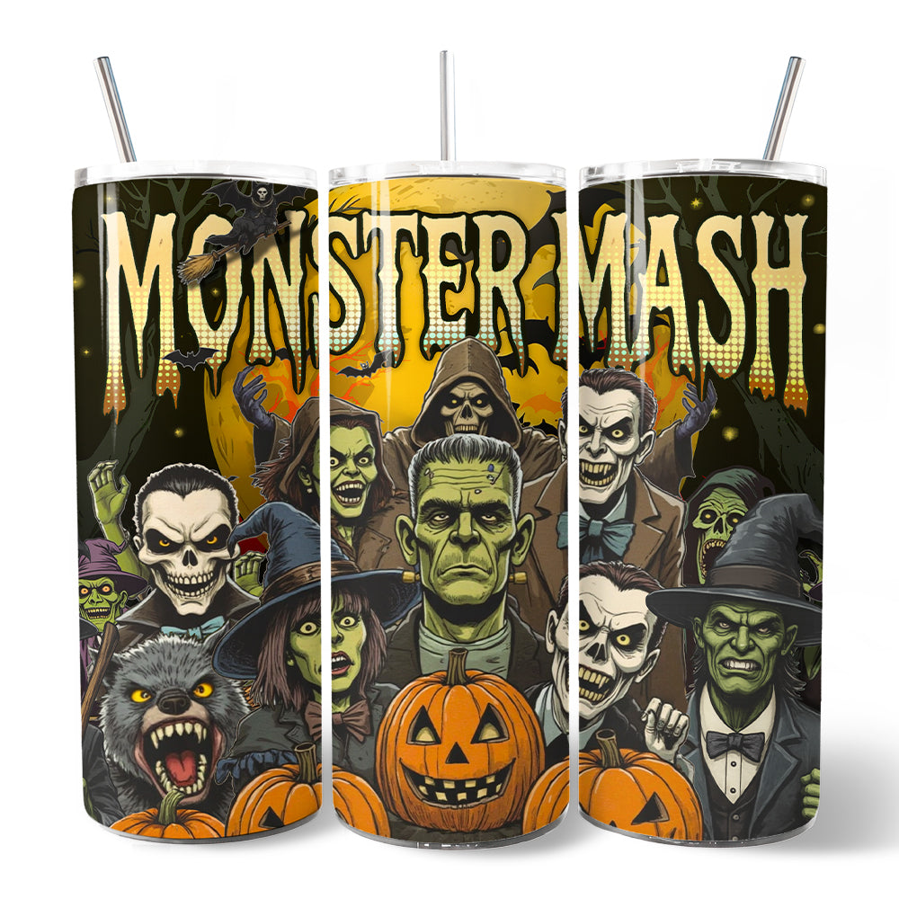 Monster Mash Horror 20oz Tumbler with Lid and Straw