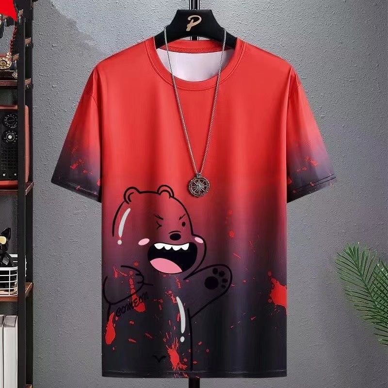 Gradient Half-length Sleeve Versatile Casual T-shirt