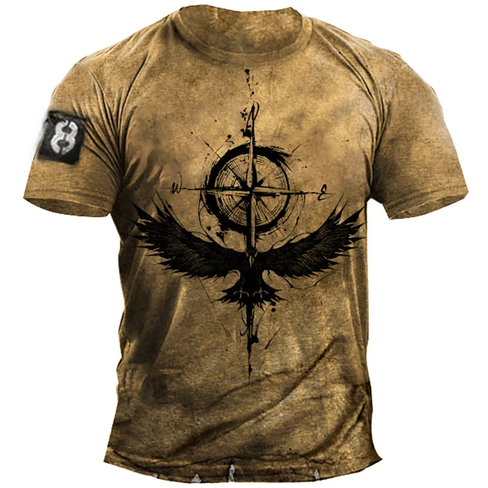 Men's Loose Short Sleeves T-shirt Round Neck