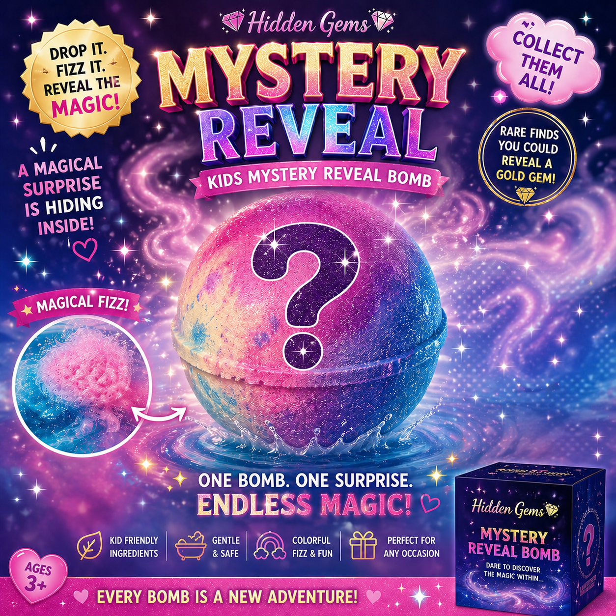 Mystery Reveal Kids Mystery Reveal Bath Bombs